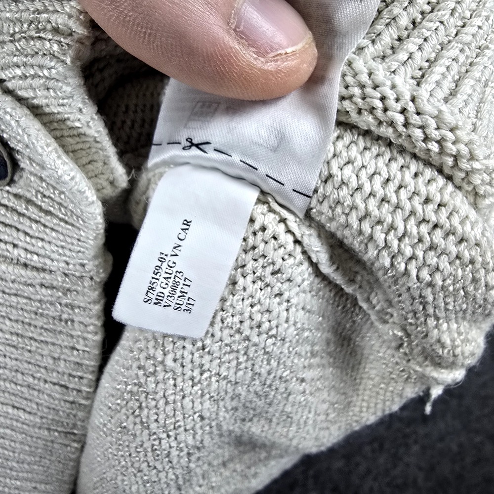 Banana Republic Women XS Cream Cardigan Silver‎ Metal Button Down Mid Sleeve - Picture 6 of 10